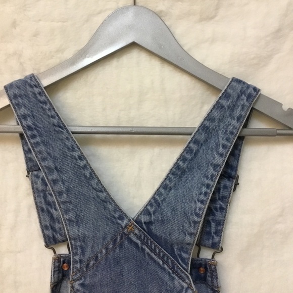 Old Navy Blue Distressed Denim Overalls Rompers - Picture 8 of 16
